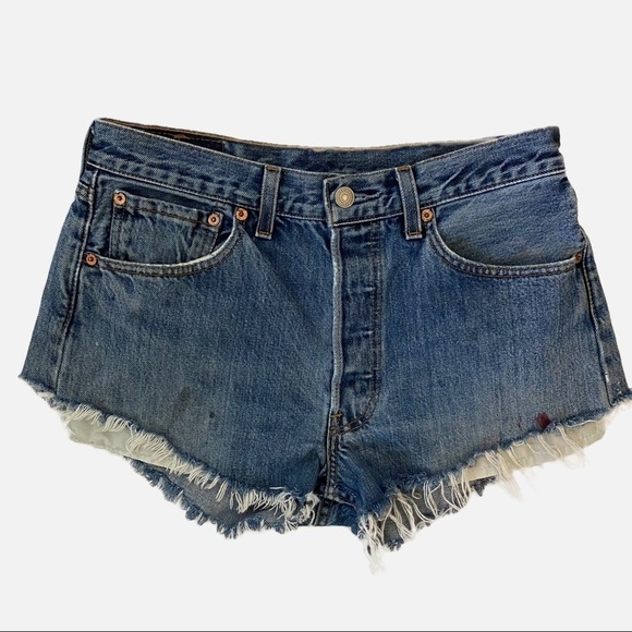 Levi’s 501 Denim Jean Cut Off Shorts - Picture 1 of 9